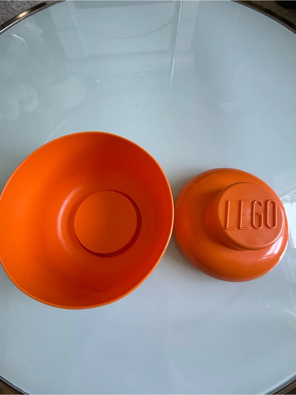 LEGO Halloween orange pumpkin head container